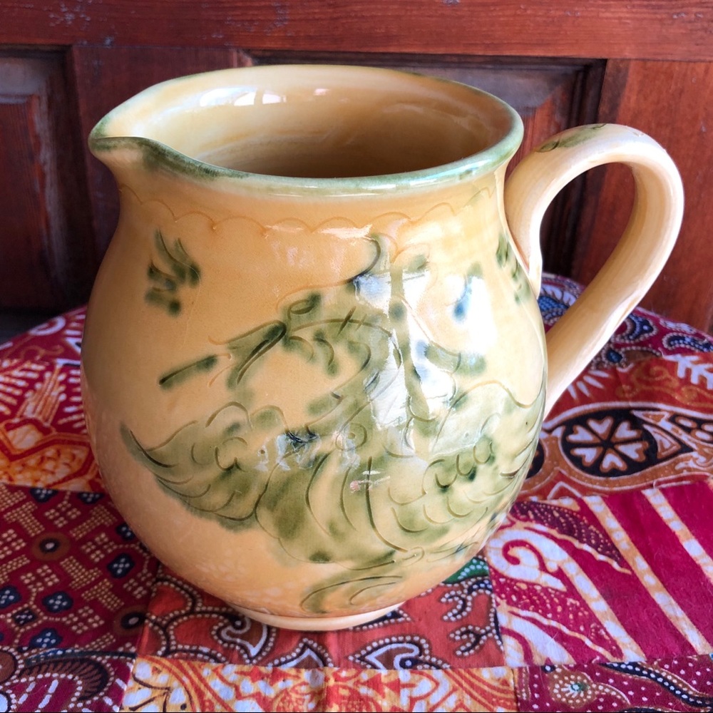 Italian Ceramiche Virginia Bird Design Pitcher
